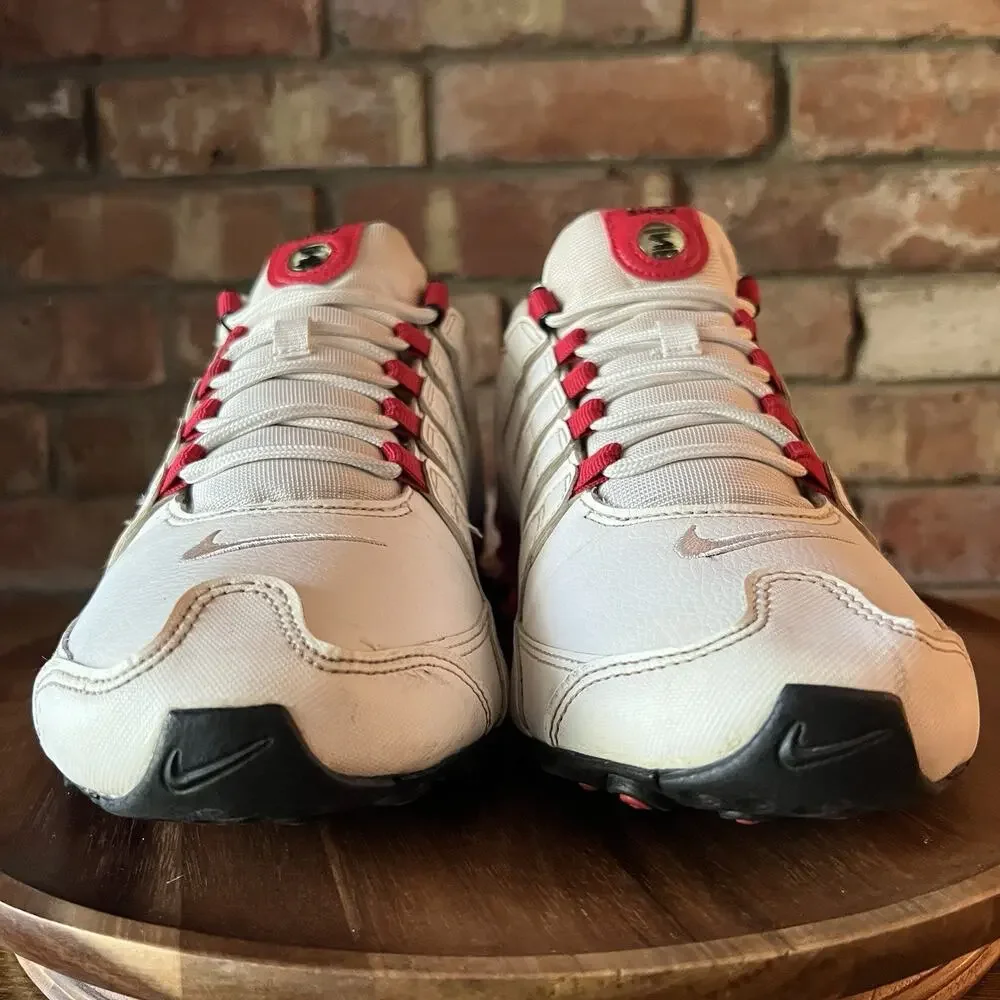 Nike Shox NZ White Red Black 378341-110 Mens Size 10 Low Top Athletic Shoes